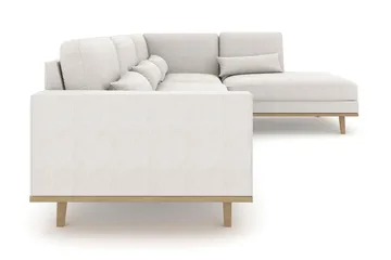 Copenhagen 4-sits Högervänd L-formad Schäslongsoffa i Tyg - Ljusgrå - Möbler - Soffa - Divansoffa & schäslongsoffa - 4 sits soffa med divan