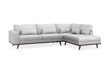 Copenhagen 4-sits Högervänd L-formad Schäslongsoffa i Tyg - Ljusgrå - Möbler - Soffa - Divansoffa & schäslongsoffa - 4 sits soffa med divan