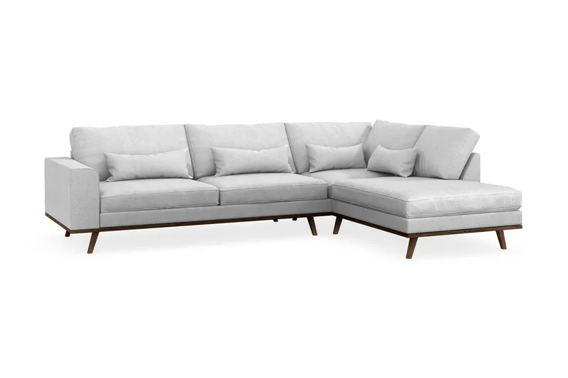 Copenhagen 4-sits Högervänd L-formad Schäslongsoffa i Tyg - Ljusgrå - Möbler - Soffa - Divansoffa & schäslongsoffa - 4 sits soffa med divan