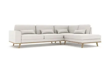 Copenhagen 4-sits Högervänd L-formad Schäslongsoffa i Tyg - Ljusgrå - Möbler - Soffa - Divansoffa & schäslongsoffa - 4 sits soffa med divan