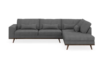Copenhagen 4-sits Högervänd L-formad Schäslongsoffa i Tyg - Mörkgrå - Möbler - Soffa - Divansoffa & schäslongsoffa - 4 sits soffa med divan