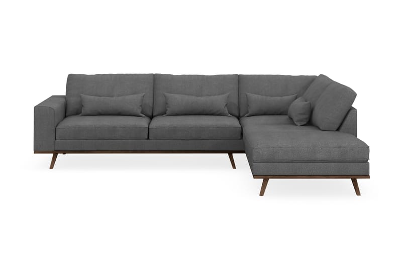 Copenhagen 4-sits Högervänd L-formad Schäslongsoffa i Tyg - Mörkgrå - Möbler - Soffa - Divansoffa & schäslongsoffa - 4 sits soffa med divan
