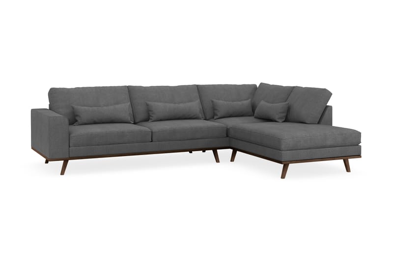 Copenhagen 4-sits Högervänd L-formad Schäslongsoffa i Tyg - Mörkgrå - Möbler - Soffa - Divansoffa & schäslongsoffa - 4 sits soffa med divan