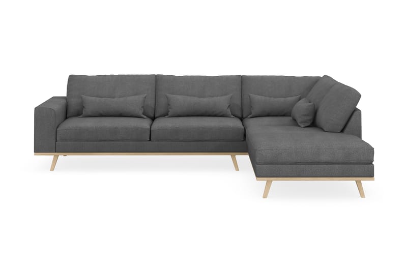 Copenhagen 4-sits Högervänd L-formad Schäslongsoffa i Tyg - Mörkgrå - Möbler - Soffa - Divansoffa & schäslongsoffa - 4 sits soffa med divan