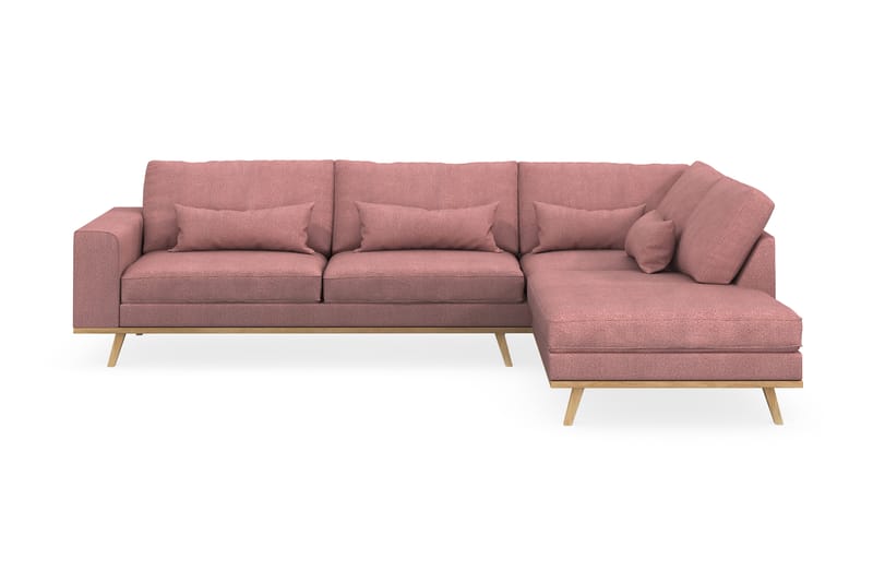Copenhagen 4-sits Högervänd L-formad Schäslongsoffa i Tyg - Rosa - Möbler - Soffa - Divansoffa & schäslongsoffa - 4 sits soffa med divan
