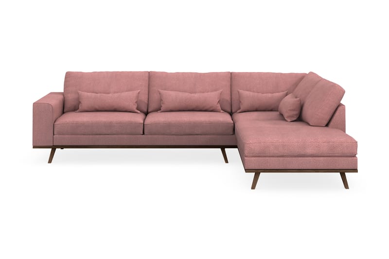 Copenhagen 4-sits Högervänd L-formad Schäslongsoffa i Tyg - Rosa - Möbler - Soffa - Divansoffa & schäslongsoffa - 4 sits soffa med divan