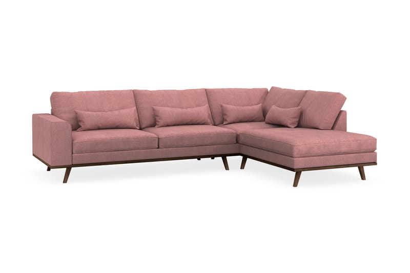 Copenhagen 4-sits Högervänd L-formad Schäslongsoffa i Tyg - Rosa - Möbler - Soffa - Divansoffa & schäslongsoffa - 4 sits soffa med divan