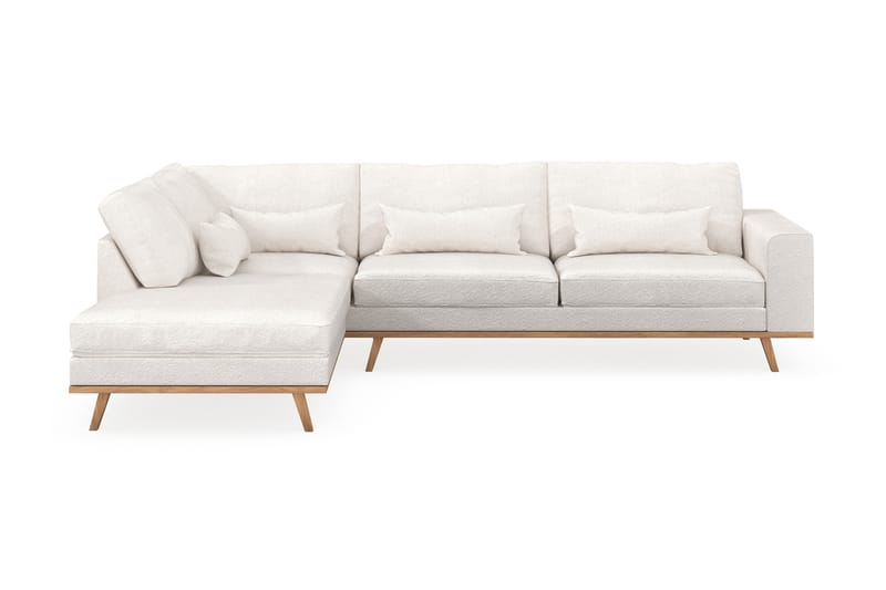 Copenhagen 4-sits Vänstervänd L-formad Schäslongsoffa i Bouclé - Vit - Möbler - Soffa - Divansoffa & schäslongsoffa - 4 sits soffa med divan