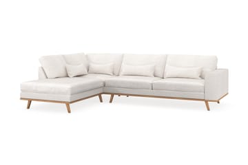 Copenhagen 4-sits Vänstervänd L-formad Schäslongsoffa i Bouclé - Vit - Möbler - Soffa - Divansoffa & schäslongsoffa - 4 sits soffa med divan