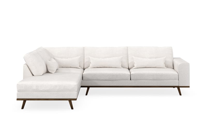 Copenhagen 4-sits Vänstervänd L-formad Schäslongsoffa i Bouclé - Vit - Möbler - Soffa - Divansoffa & schäslongsoffa - 4 sits soffa med divan