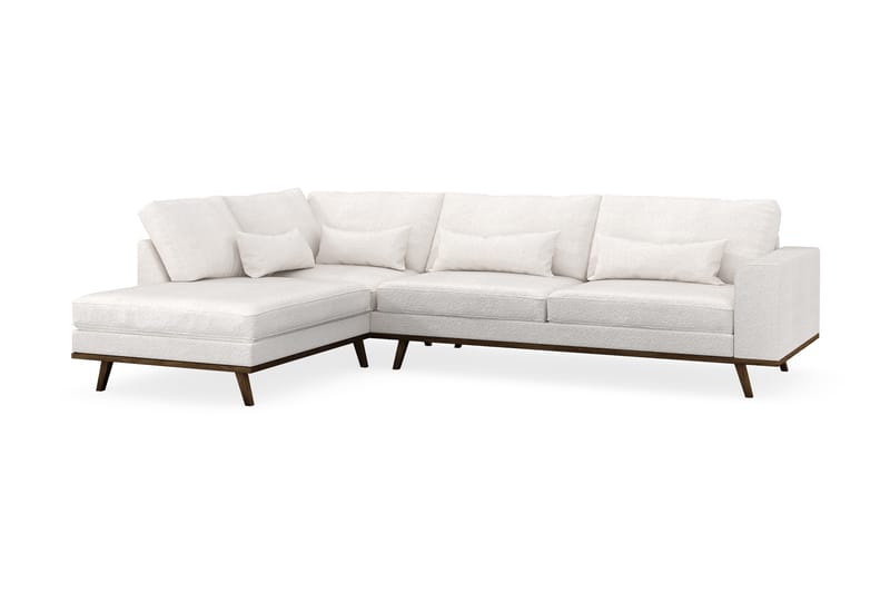 Copenhagen 4-sits Vänstervänd L-formad Schäslongsoffa i Bouclé - Vit - Möbler - Soffa - Divansoffa & schäslongsoffa - 4 sits soffa med divan