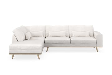 Copenhagen 4-sits Vänstervänd L-formad Schäslongsoffa i Bouclé - Vit - Möbler - Soffa - Divansoffa & schäslongsoffa - 4 sits soffa med divan