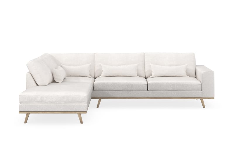 Copenhagen 4-sits Vänstervänd L-formad Schäslongsoffa i Bouclé - Vit - Möbler - Soffa - Divansoffa & schäslongsoffa - 4 sits soffa med divan