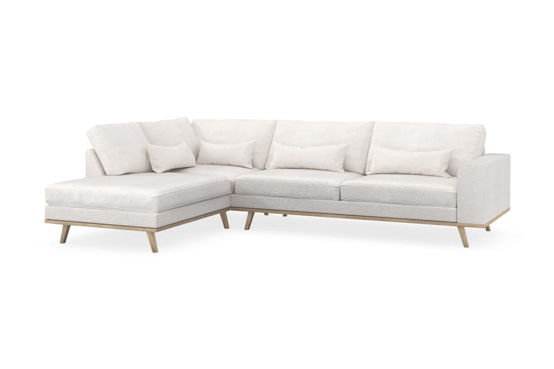 Copenhagen 4-sits Vänstervänd L-formad Schäslongsoffa i Bouclé - Vit - Möbler - Soffa - Divansoffa & schäslongsoffa - 4 sits soffa med divan