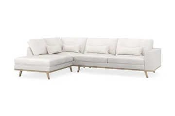 Copenhagen 4-sits Vänstervänd L-formad Schäslongsoffa i Bouclé - Vit - Möbler - Soffa - Divansoffa & schäslongsoffa - 4 sits soffa med divan