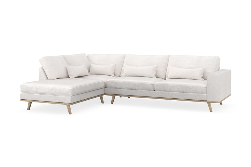Copenhagen 4-sits Vänstervänd L-formad Schäslongsoffa i Bouclé - Vit - Möbler - Soffa - Divansoffa & schäslongsoffa - 4 sits soffa med divan