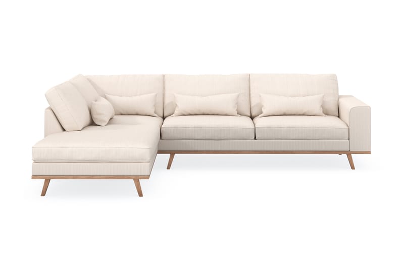 Copenhagen 4-sits Vänstervänd L-formad Schäslongsoffa i Manchester - Beige - Möbler - Soffa - Divansoffa & schäslongsoffa - 4 sits soffa med divan