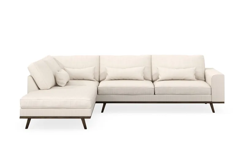 Copenhagen 4-sits Vänstervänd L-formad Schäslongsoffa i Manchester - Beige - Möbler - Soffa - Divansoffa & schäslongsoffa - 4 sits soffa med divan