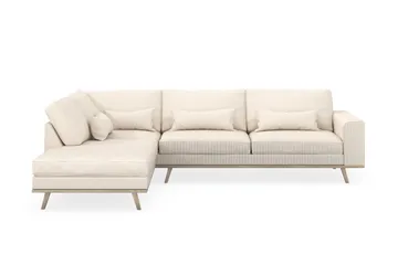 Copenhagen 4-sits Vänstervänd L-formad Schäslongsoffa i Manchester - Beige - Möbler - Soffa - Divansoffa & schäslongsoffa - 4 sits soffa med divan