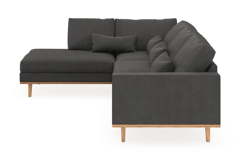 Copenhagen 4-sits Vänstervänd L-formad Schäslongsoffa i Manchester - Mörkgrå - Möbler - Soffa - Divansoffa & schäslongsoffa - 4 sits soffa med divan