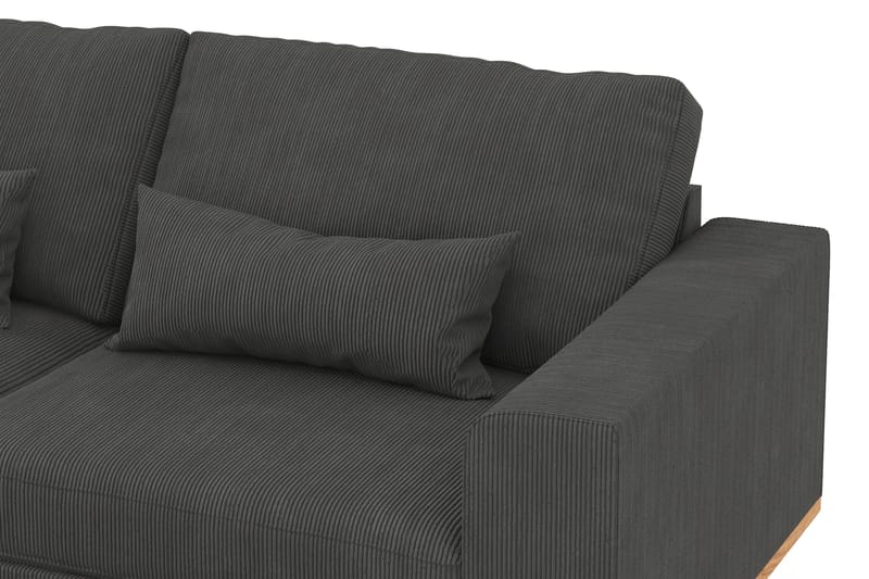 Copenhagen 4-sits Vänstervänd L-formad Schäslongsoffa i Manchester - Mörkgrå - Möbler - Soffa - Divansoffa & schäslongsoffa - 4 sits soffa med divan
