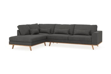 Copenhagen 4-sits Vänstervänd L-formad Schäslongsoffa i Manchester - Mörkgrå - Möbler - Soffa - Divansoffa & schäslongsoffa - 4 sits soffa med divan
