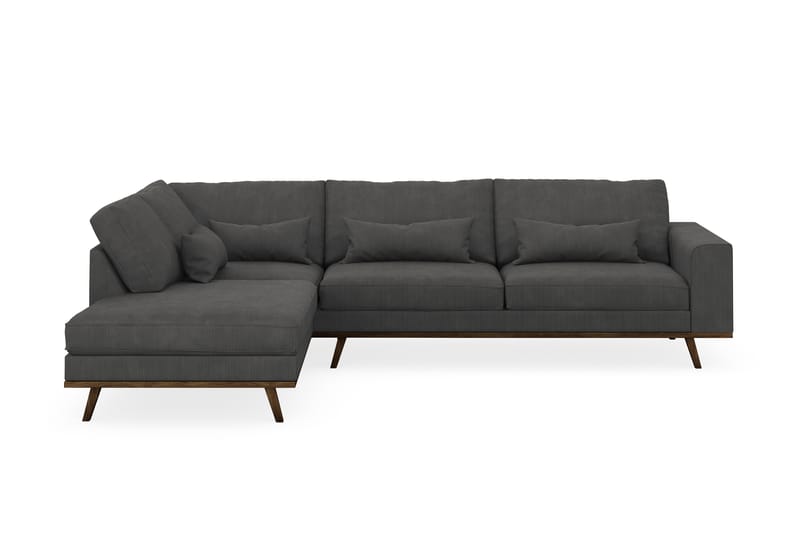 Copenhagen 4-sits Vänstervänd L-formad Schäslongsoffa i Manchester - Mörkgrå - Möbler - Soffa - Divansoffa & schäslongsoffa - 4 sits soffa med divan