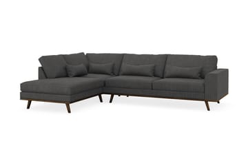 Copenhagen 4-sits Vänstervänd L-formad Schäslongsoffa i Manchester - Mörkgrå - Möbler - Soffa - Divansoffa & schäslongsoffa - 4 sits soffa med divan