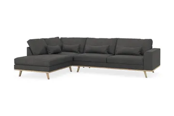 Copenhagen 4-sits Vänstervänd L-formad Schäslongsoffa i Manchester - Mörkgrå - Möbler - Soffa - Divansoffa & schäslongsoffa - 4 sits soffa med divan