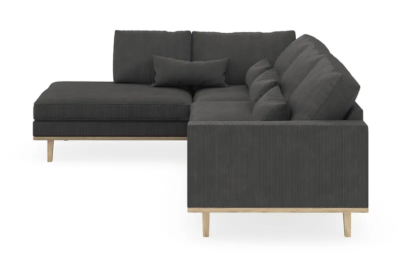 Copenhagen 4-sits Vänstervänd L-formad Schäslongsoffa i Manchester - Mörkgrå - Möbler - Soffa - Divansoffa & schäslongsoffa - 4 sits soffa med divan