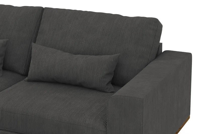 Copenhagen 4-sits Vänstervänd L-formad Schäslongsoffa i Manchester - Mörkgrå - Möbler - Soffa - Divansoffa & schäslongsoffa - 4 sits soffa med divan