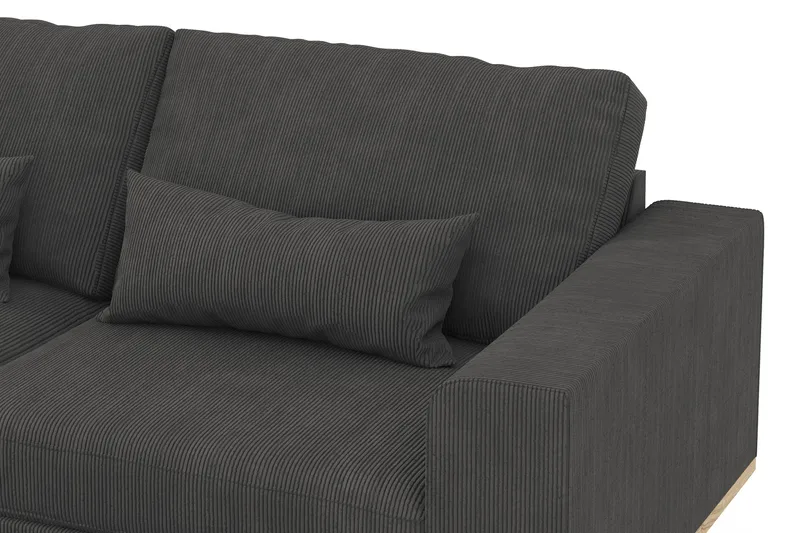 Copenhagen 4-sits Vänstervänd L-formad Schäslongsoffa i Manchester - Mörkgrå - Möbler - Soffa - Divansoffa & schäslongsoffa - 4 sits soffa med divan