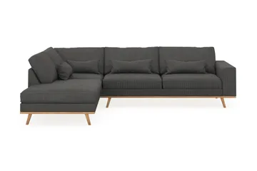 Copenhagen 4-sits Vänstervänd L-formad Schäslongsoffa i Manchester - Mörkgrå - Möbler - Soffa - Divansoffa & schäslongsoffa - 4 sits soffa med divan