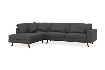 Copenhagen 4-sits Vänstervänd L-formad Schäslongsoffa i Manchester - Mörkgrå - Möbler - Soffa - Divansoffa & schäslongsoffa - 4 sits soffa med divan