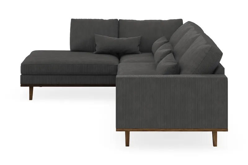 Copenhagen 4-sits Vänstervänd L-formad Schäslongsoffa i Manchester - Mörkgrå - Möbler - Soffa - Divansoffa & schäslongsoffa - 4 sits soffa med divan