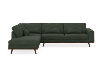 Copenhagen 4-sits Vänstervänd L-formad Schäslongsoffa i Manchester - Mörkgrön - Möbler - Soffa - Divansoffa & schäslongsoffa - 4 sits soffa med divan