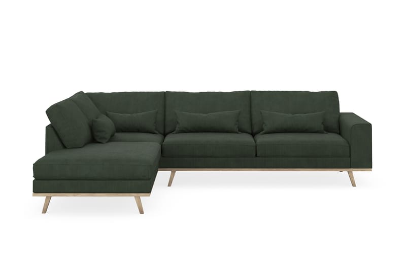 Copenhagen 4-sits Vänstervänd L-formad Schäslongsoffa i Manchester - Mörkgrön - Möbler - Soffa - Divansoffa & schäslongsoffa - 4 sits soffa med divan