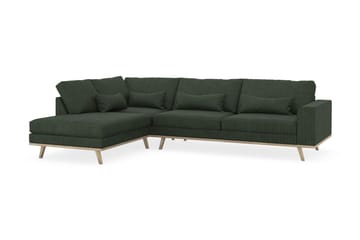 Copenhagen 4-sits Vänstervänd L-formad Schäslongsoffa i Manchester - Mörkgrön - Möbler - Soffa - Divansoffa & schäslongsoffa - 4 sits soffa med divan