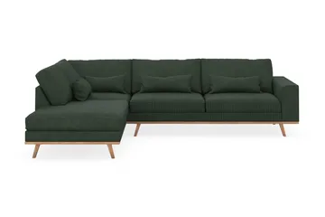 Copenhagen 4-sits Vänstervänd L-formad Schäslongsoffa i Manchester - Mörkgrön - Möbler - Soffa - Divansoffa & schäslongsoffa - 4 sits soffa med divan