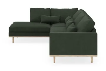 Copenhagen 4-sits Vänstervänd L-formad Schäslongsoffa i Manchester - Mörkgrön - Möbler - Soffa - Divansoffa & schäslongsoffa - 4 sits soffa med divan