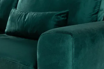 Copenhagen 4-sits Vänstervänd L-formad Schäslongsoffa i Sammet - Grön - Möbler - Soffa - Divansoffa & schäslongsoffa - 4 sits soffa med divan