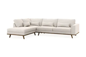Copenhagen 4-sits Vänstervänd L-formad Schäslongsoffa i Sammet - Krämvit - Möbler - Soffa - Divansoffa & schäslongsoffa - 4 sits soffa med divan