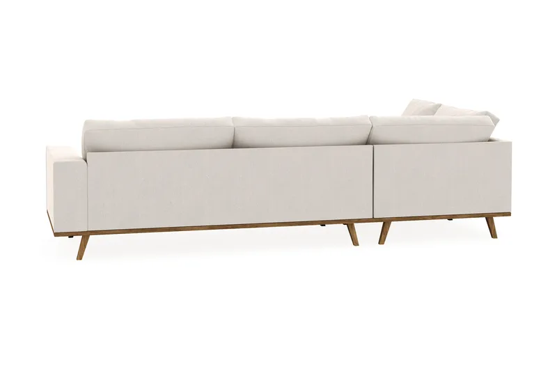 Copenhagen 4-sits Vänstervänd L-formad Schäslongsoffa i Sammet - Krämvit - Möbler - Soffa - Divansoffa & schäslongsoffa - 4 sits soffa med divan