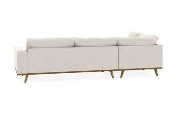 Copenhagen 4-sits Vänstervänd L-formad Schäslongsoffa i Sammet - Krämvit - Möbler - Soffa - Divansoffa & schäslongsoffa - 4 sits soffa med divan