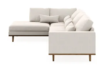 Copenhagen 4-sits Vänstervänd L-formad Schäslongsoffa i Sammet - Krämvit - Möbler - Soffa - Divansoffa & schäslongsoffa - 4 sits soffa med divan