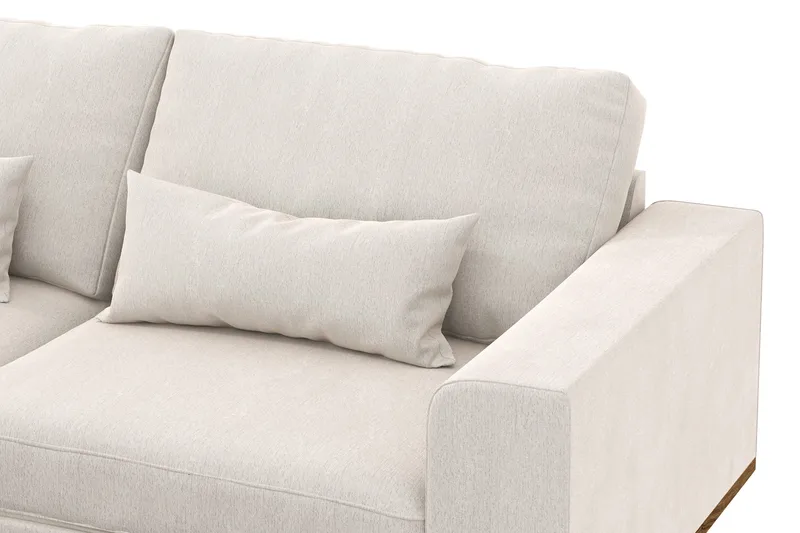 Copenhagen 4-sits Vänstervänd L-formad Schäslongsoffa i Sammet - Krämvit - Möbler - Soffa - Divansoffa & schäslongsoffa - 4 sits soffa med divan