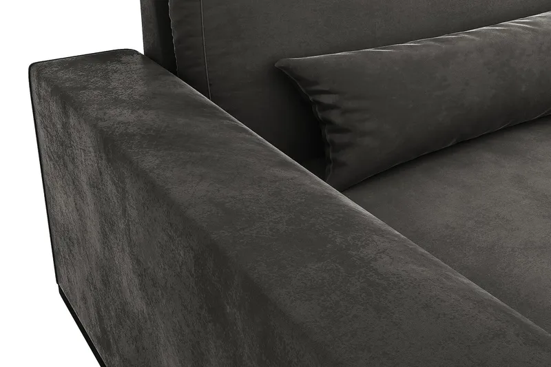 Copenhagen 4-sits Vänstervänd L-formad Schäslongsoffa i Sammet - Mörkgrå - Möbler - Soffa - Divansoffa & schäslongsoffa - 4 sits soffa med divan