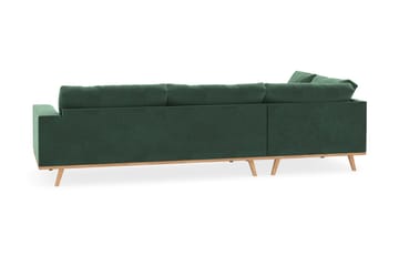 Copenhagen 4-sits Vänstervänd L-formad Schäslongsoffa i Sammet - Mörkgrön - Möbler - Soffa - Divansoffa & schäslongsoffa - 4 sits soffa med divan