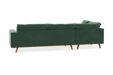 Copenhagen 4-sits Vänstervänd L-formad Schäslongsoffa i Sammet - Mörkgrön - Möbler - Soffa - Divansoffa & schäslongsoffa - 4 sits soffa med divan