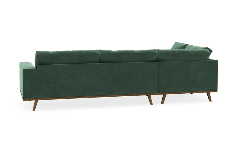 Copenhagen 4-sits Vänstervänd L-formad Schäslongsoffa i Sammet - Mörkgrön - Möbler - Soffa - Divansoffa & schäslongsoffa - 4 sits soffa med divan